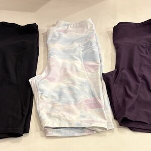 Old Navy Women’s Pastel Cloud-Print , black and purple Bike Shorts